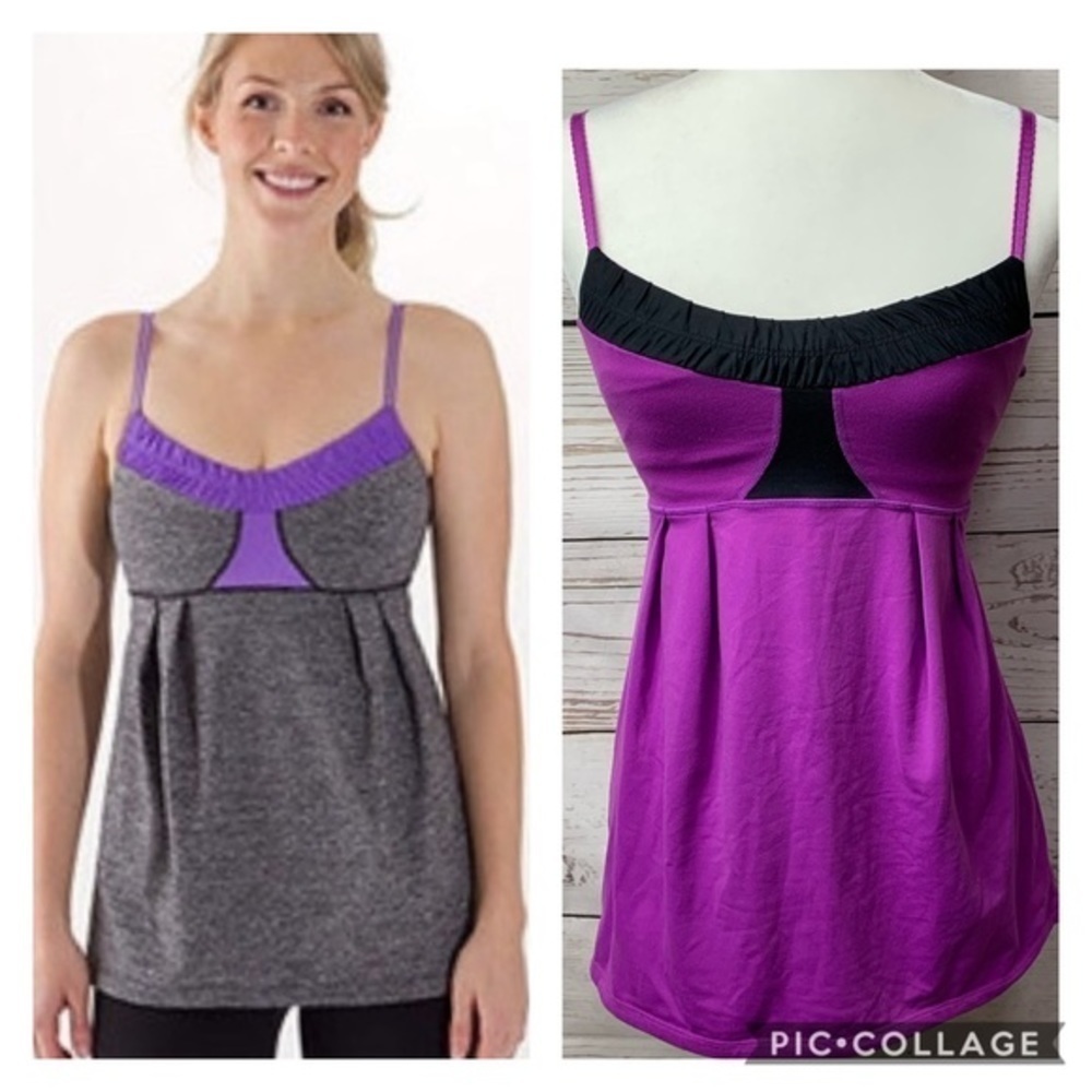 NWOT Lululemon Yogi Dance Purple Black Tank Top